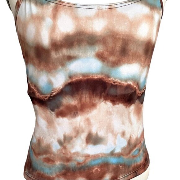 Vintage Tie Dye Cropped Spandex Camisole - S/M, made in Canada 🇨🇦 - Picture 4 of 11